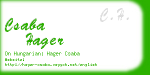 csaba hager business card